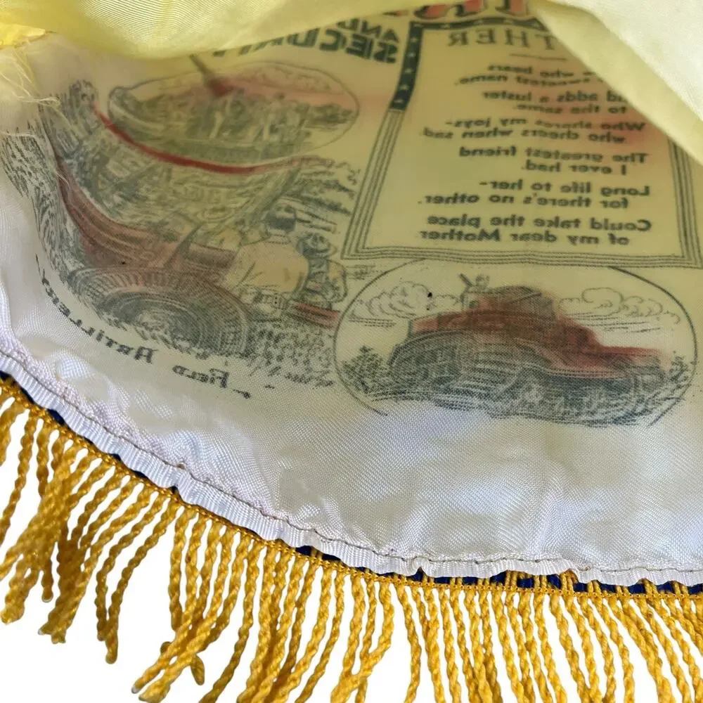 WWI US Army Mom Tribute Pillow Cover Antique Military Memorabilia History
